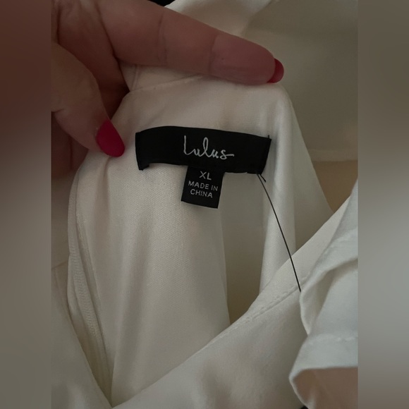 Lulu’s White Ruffle Dress - Picture 2 of 3